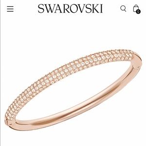 SWAROVSKI Stone Bangle, gold tone plated